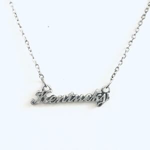 Kentucky Silver Script Necklace